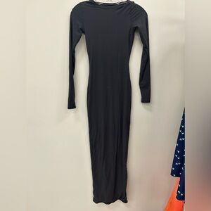 SKIMS Black Long Sleeve Dress